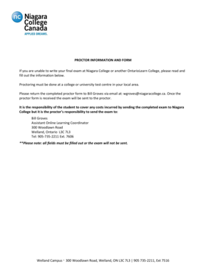 OntarioLearn Off-Campus Exam Proctor Form