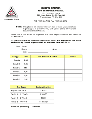 Scouts Canada Family Registration Form
