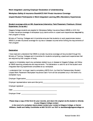 Work Integrated Learning Employer Declaration