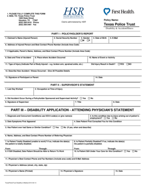 Texas Police Trust Disability Claim Form