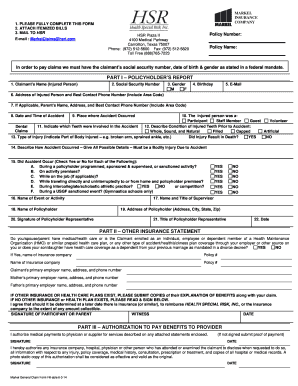 Markel General Claim Form