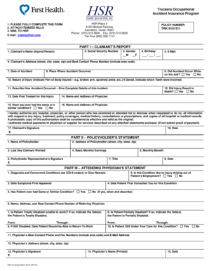 Truckers Occupational Accident Insurance Claim Form