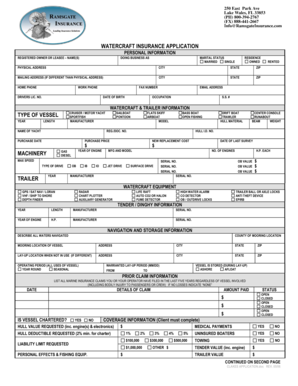 Watercraft Insurance Application