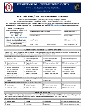 Please click here for the USEF Declaration Form - The Oldenburg