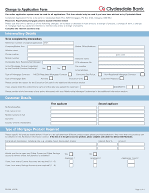 Clydesdale Bank Mortgage Application Form