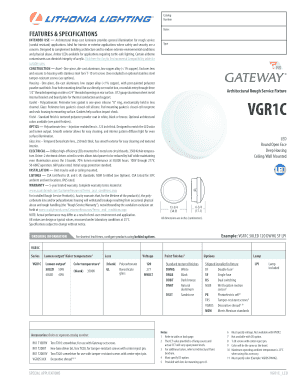 Architectural Rough Service Fixture Specifications