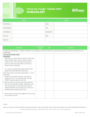 Twice-As-Tough Hobble 2801 Checklist