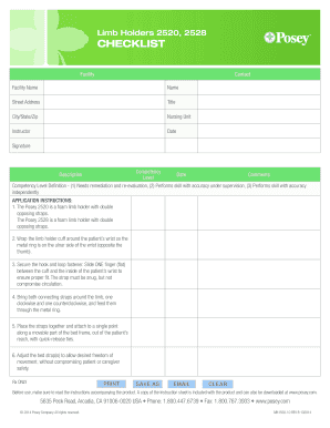 Limb Holder Competency Checklist