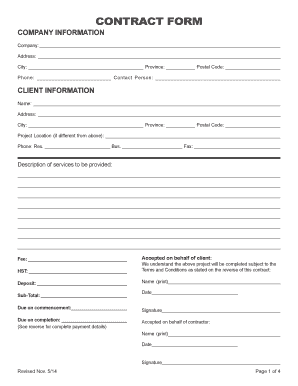 Canadian Landscape Contract Agreement