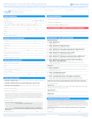 Hereditary Cancer Test Requisition Form