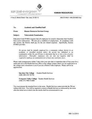 Tuberculosis Clearance Form
