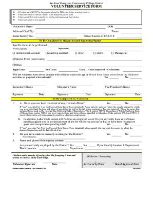 Volunteer Service Form