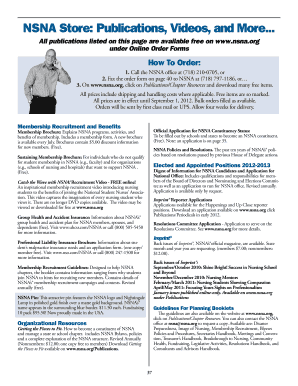 NSNA Publications Order Form