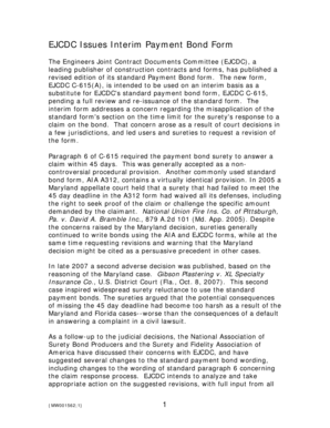 EJCDC Interim Payment Bond Form C-615(A)