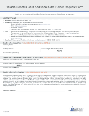 Flexible Benefits Card Additional Card Holder Request Form
