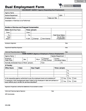 Dual Employment Form