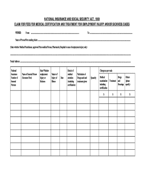 Claim for Medical Certification and Treatment for Employment Injury