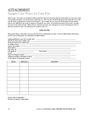 Case Notes Template