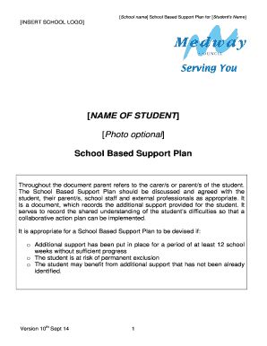 School Based Support Plan