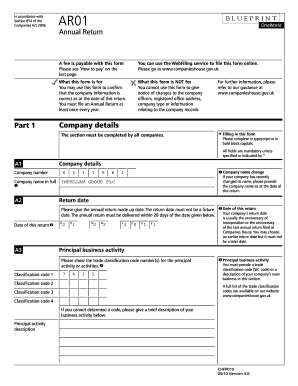 UK Annual Return Form AR01