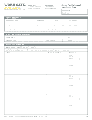 WCB Incident Investigation Form