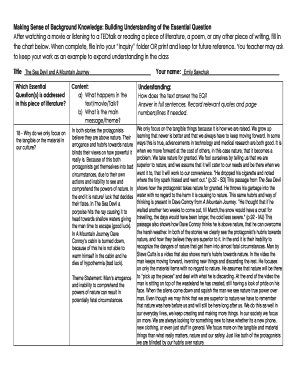 Literature Analysis Worksheet