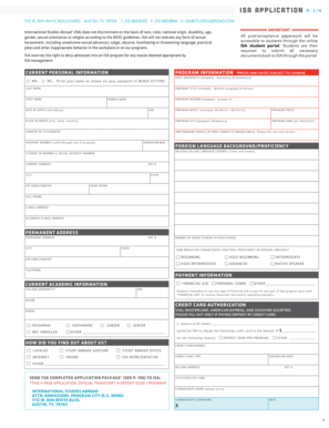 ISA Study Abroad Application Form
