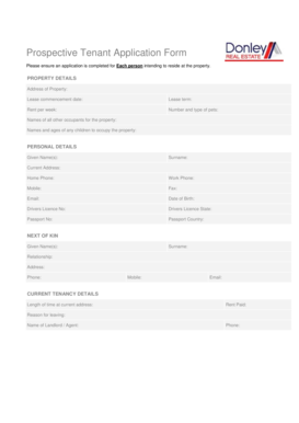 Prospective Tenant Application Form