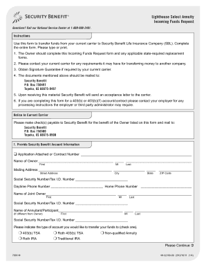 Incoming Funds Request Form