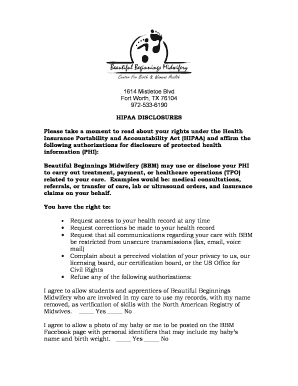 HIPAA Disclosure Form