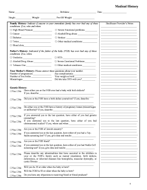 Medical History Form