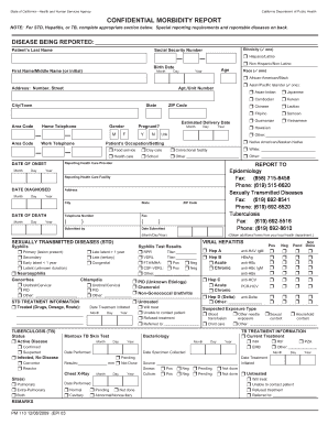 California Confidential Morbidity Report