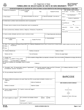 FORMULÁRIO DE SOLICITAÇÃO DE VISTO DE NÃO-IMIGRANTE