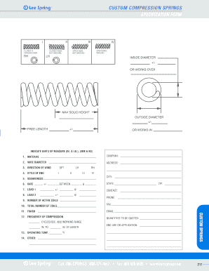 Custom Spring Specification Form