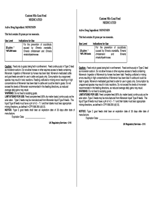 Medicated Goat Feed Form