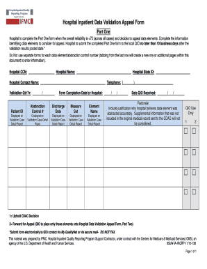 Hospital Inpatient Data Validation Appeal Form