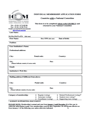 Individual Membership Application Form