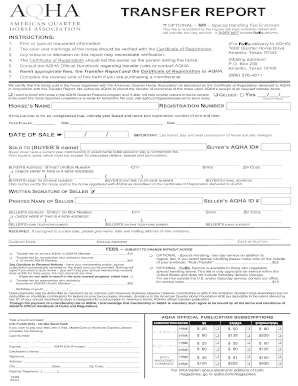 AQHA Horse Transfer Report