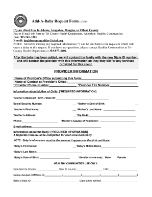 Add-A-Baby Request Form
