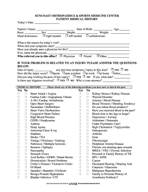 Patient Medical History Form