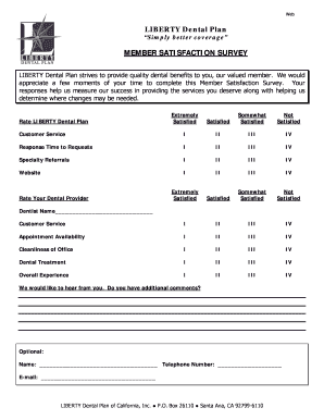 Liberty Dental Plan Member Satisfaction Survey