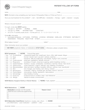 Patient Follow Up Form