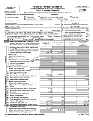 Form 990-PF Private Foundation Tax Return