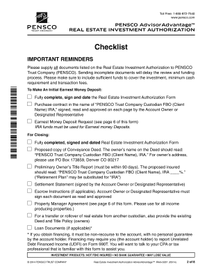 Real Estate Investment Authorization Form