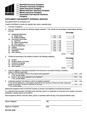 Property Appraisal Services Supplement