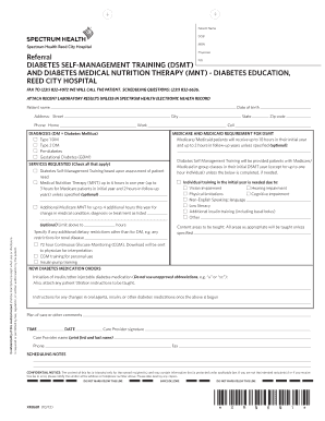 Diabetes Self-Management Training Form