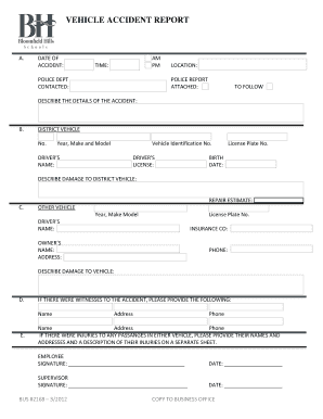 Vehicle Accident Report Form