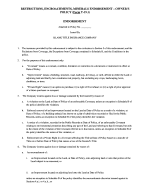 Title Insurance Restrictions Endorsement