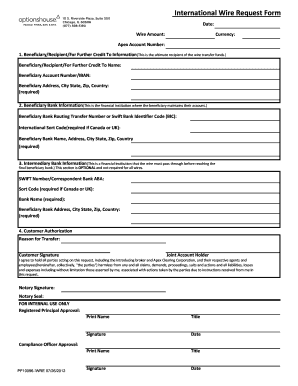International Wire Request Form