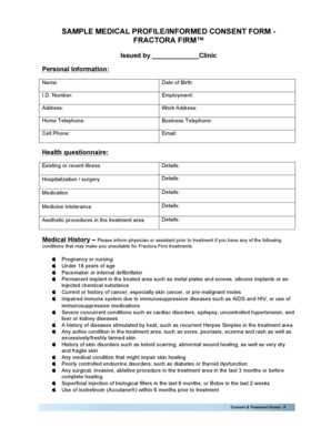 Fractora Firm Medical Consent Form
